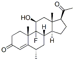 9-fluoro-11beta-hydroxy-6alpha-methylpregn-4-ene-3,20-dione Structure