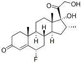 6-alpha-fluoro-17-alpha,21-dihydroxy-16-alpha-methylpregn-4-ene-3,20-dione Struktur