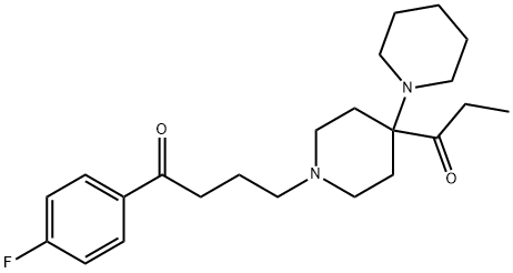 4'-フルオロ-γ-(4-ピペリジノ-4-プロピオニルピペリジノ)ブチロフェノン 化学構造式