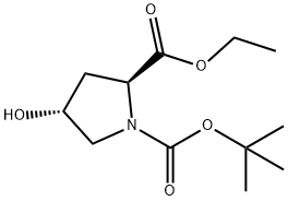 1-tert-butoxycarbonyl-4-hydroxy-L-proline ethyl ester Structure