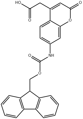 [7-(9H-Fluoren-9-ylmethoxycarbonylamino)-2-oxo-2H-chromen-4-yl]-aceticacid Structure