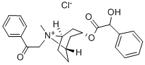 3-[ヒドロキシ(フェニル)アセトキシ]-8-メチル-8-(2-オキソ-2-フェニルエチル)-8-アゾニアビシクロ[3.2.1]オクタン·クロリド 化学構造式