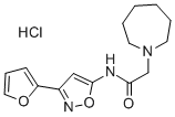 1H-Azepine-1-acetamide, N-(3-(2-furanyl)-5-isoxazolyl)hexahydro-, mono hydrochloride Struktur