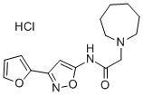 1H-Azepine-1-acetamide, N-(3-(2-furanyl)-5-isoxazolyl)hexahydro-, mono hydrochloride Structure