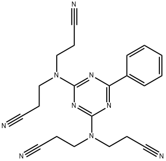 3,3',3'',3'''-(6-Phenyl-1,3,5-triazine-2,4-diyldinitrilo)tetrakis(propanenitrile) Struktur