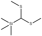 ビス(メチルチオ)(トリメチルシリル)メタン 化学構造式