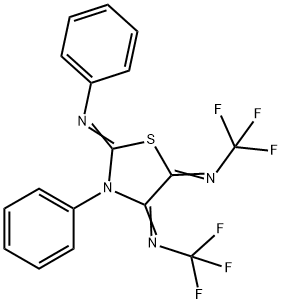 N-[3-Phenyl-4,5-bis[(trifluormethyl)imino]thiazolidin-2-yliden]anilin