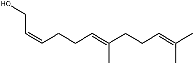 (2Z,6E)-3,7,11-トリメチル-2,6,10-ドデカトリエン-1-オール 化学構造式