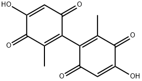 5,5'-ジヒドロキシ-3,3'-ジメチル-2,2'-ビ(1,4-ベンゾキノン) 化学構造式