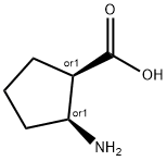 CIS-2-アミノ-1-シクロペンタンカルボン酸 化学構造式