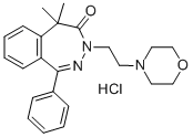 4H-2,3-Benzodiazepin-4-one, 3,5-dihydro-5,5-dimethyl-3-(2-(4-morpholin yl)ethyl)-1-phenyl-, hydrochloride Struktur