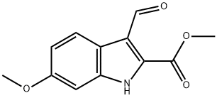 3-ホルミル-6-メトキシ-1H-インドール-2-カルボン酸メチル 化学構造式