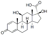 11β,17α,20-トリヒドロキシ-21-ノルプレグナ-1,4-ジエン-3,20-ジオン 化学構造式