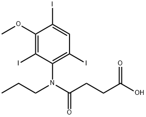 Butanoic acid, 4-oxo-4-(propyl(2,4,6-triiodo-3-methoxyphenyl)amino)- ( 9CI) Structure