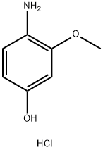 3-甲氧基-4-氨基苯酚盐酸盐, 37966-57-7, 结构式