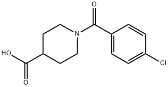 1-(4-クロロベンゾイル)ピペリジン-4-カルボン酸 化学構造式
