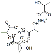 2-ヒドロキシプロパン酸/アンモニア/ジルコニウム,(1:x:x) 化学構造式