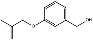 {3-[(2-メチル-2-プロペン-1-イル)オキシ]フェニル}メタノール 化学構造式