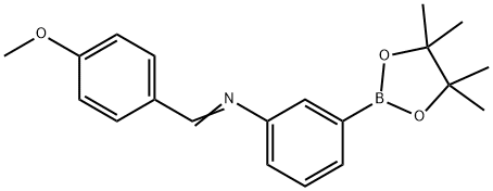 (4-METHOXY-BENZYLIDENE)-[3-(4,4,5,5-TETRAMETHYL-[1,3,2]DIOXABOROLAN-2-YL)-PHENYL]-AMINE Structure