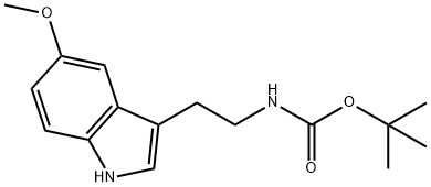 (2-(5-甲氧基-1H-吲哚-3-基)乙基)氨基甲酸叔丁酯 结构式