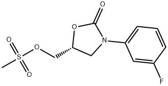2-OXAZOLIDINONE, 3-(3-FLUOROPHENYL)-5-[[(METHYLSULFONYL)OXY]METHYL]-, (5R)- Structure