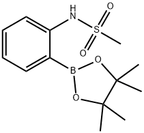 2-メタンスルホニルアミノフェニルボロン酸, ピナコールエステル 化学構造式
