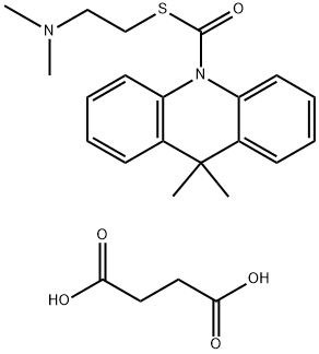 10(9H)-Acridinecarbothioic acid, 9,9-dimethyl-, S-(2-(dimethylamino)et hyl) ester, butanedioate (1:1) Structure