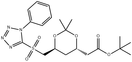 tert-Butyl 2-[(4R,6S)-2,2-Dimethyl-6-[(1-phenyl-1H-terazol-5-ylsulfonyl)methyl]-1,3-dioxan-4-yl]acetate|tert-Butyl 2-[(4R,6S)-2,2-Dimethyl-6-[(1-phenyl-1H-terazol-5-ylsulfonyl)methyl]-1,3-dioxan-4-yl]acetate