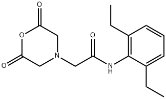 N-(2,6-ジエチルフェニルカルバモイルメチル)イミノジ酢酸 無水物 化学構造式