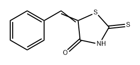 2-チオキソ-5-ベンジリデンチアゾリジン-4-オン 化学構造式