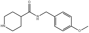 N-(4-メトキシベンジル)ピペリジン-4-カルボキサミド 化学構造式