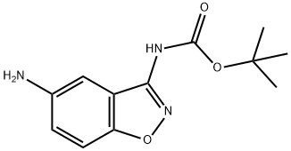 5-氨基苯并[D]异恶唑-3-氨基甲酸叔丁酯 结构式