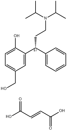 (R)-2-[3-(二异丙基氨基)-1-苯基丙基]-4-羟甲基苯酚富马酸盐, 380636-50-0, 结构式