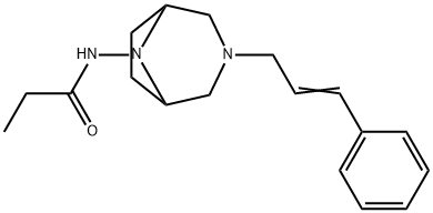 3,8-Diazabicyclo(3.2.1)octane, 3-(3-phenylallyl)-8-propionylamino- Structure