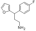 3-(4-フルオロフェニル)-3-(2-フリル)プロパン-1-アミン 化学構造式