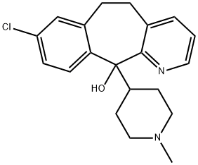 8-Chloro-6,11-dihydro-11-(1-methyl-4-piperidinyl)-5H-benzo[5,6]cyclohepta[1,2-b]pyridin-11-ol 化学構造式