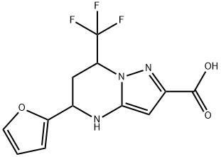 5-呋喃-2-基-7-三氟甲基-4,5,6,7-四氢-吡唑并[1,5-A]嘧啶-2-羧酸, 381175-08-2, 结构式
