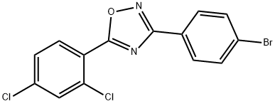 3-(4-ブロモフェニル)-5-(2,4-ジクロロフェニル)-1,2,4-オキサジアゾール 化学構造式