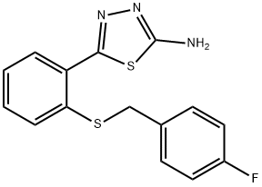 1,3,4-THIADIAZOL-2-AMINE, 5-[2-[[(4-FLUOROPHENYL)METHYL]THIO]PHENYL]- Structure