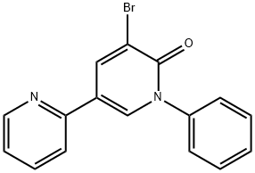 3-ブロモ-1-フェニル-5-(ピリジン-2-イル)-1,2-ジヒドロピリジン-2-オン 化学構造式