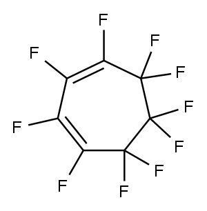 1,2,3,4,5,5,6,6,7,7-デカフルオロ-1,3-シクロヘプタジエン 化学構造式
