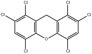 1,2,4,5,7,8-hexachloro(9H)xanthene, 38178-99-3, 结构式