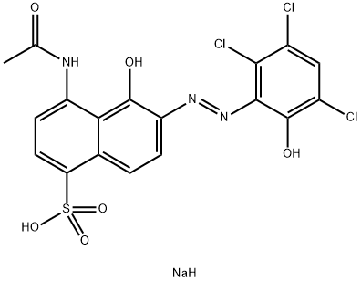 sodium 4-acetamido-5-hydroxy-6-[(2,3,5-trichloro-6-hydroxyphenyl)azo]naphthalene-1-sulphonate  Struktur