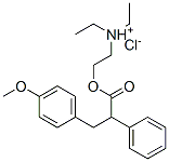 diethyl[2-[3-(p-methoxyphenyl)-2-phenylpropionyloxy]ethyl]ammonium chloride Struktur