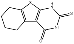 2-MERCAPTO-5,6,7,8-TETRAHYDRO-3H-BENZO[4,5]THIENO[2,3-D]PYRIMIDIN-4-ONE Struktur