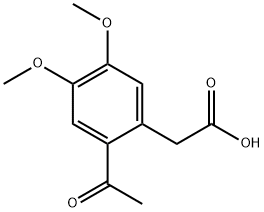 (2-アセチル-4,5-ジメトキシフェニル)酢酸 化学構造式