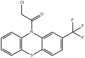 10-(クロロアセチル)-2-(トリフルオロメチル)-10H-フェノチアジン 化学構造式