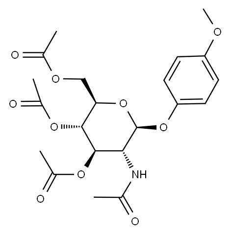 4'-METHOXYPHENYL-2-ACETAMIDO-3,4,6-TRI-O-ACETYL-2-DEOXY-BETA-D-GLUCOPYRANOSIDE Structure