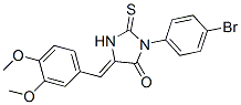 3-(p-Bromophenyl)-5-(3,4-dimethoxybenzylidene)-2-thioxo-4-imidazolidinone Struktur