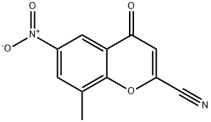4H-1-Benzopyran-2-carbonitrile, 8-methyl-6-nitro-4-oxo- 结构式